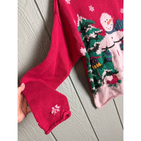 Vintage Croft & Barrow Snowman Christmas Sweater Women’s Medium - Picture 2 of 6